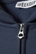 Marineblauw - Oversized hoodie van zware kwaliteit met rits - 1