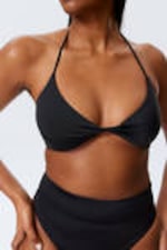 Schwarz - Neckholder Bikini-Oberteil - 2