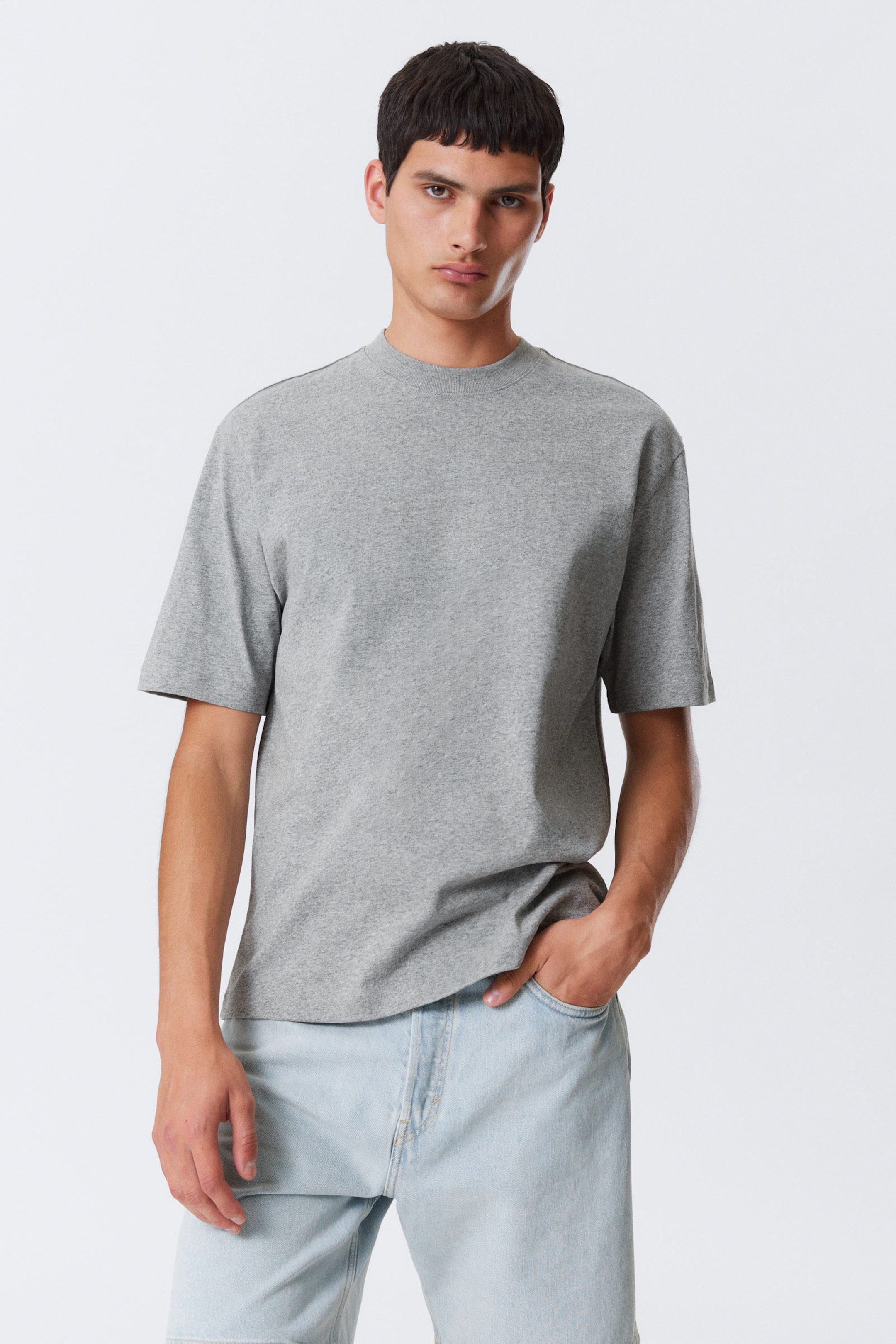 #A5A5A5 - Relaxed Fit Short-Sleeved Cotton T-shirt - 1