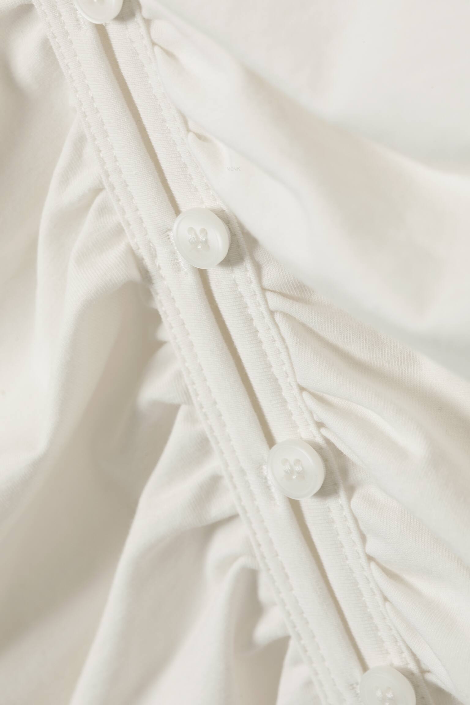 BELLE B RUCHED V-NECK CARDIGAN-White - 3