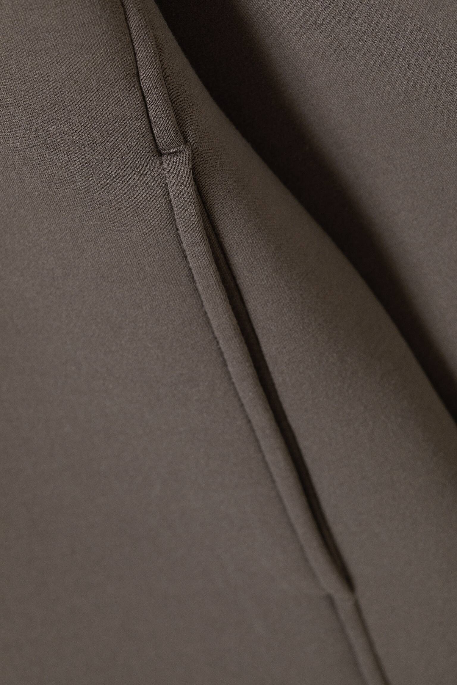 Scuba hoodie met rits en structuur - Donkertaupe/Zwart - 5