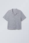 シャツ WACKY WILLY Linen blend overfit short sleeve shirt loose short sleeve linen blend shirt - Dusty Blue | Weekday WW