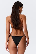 Schwarz - Brazilian-Bikinihöschen mit mittlerer Bundhöhe - 2