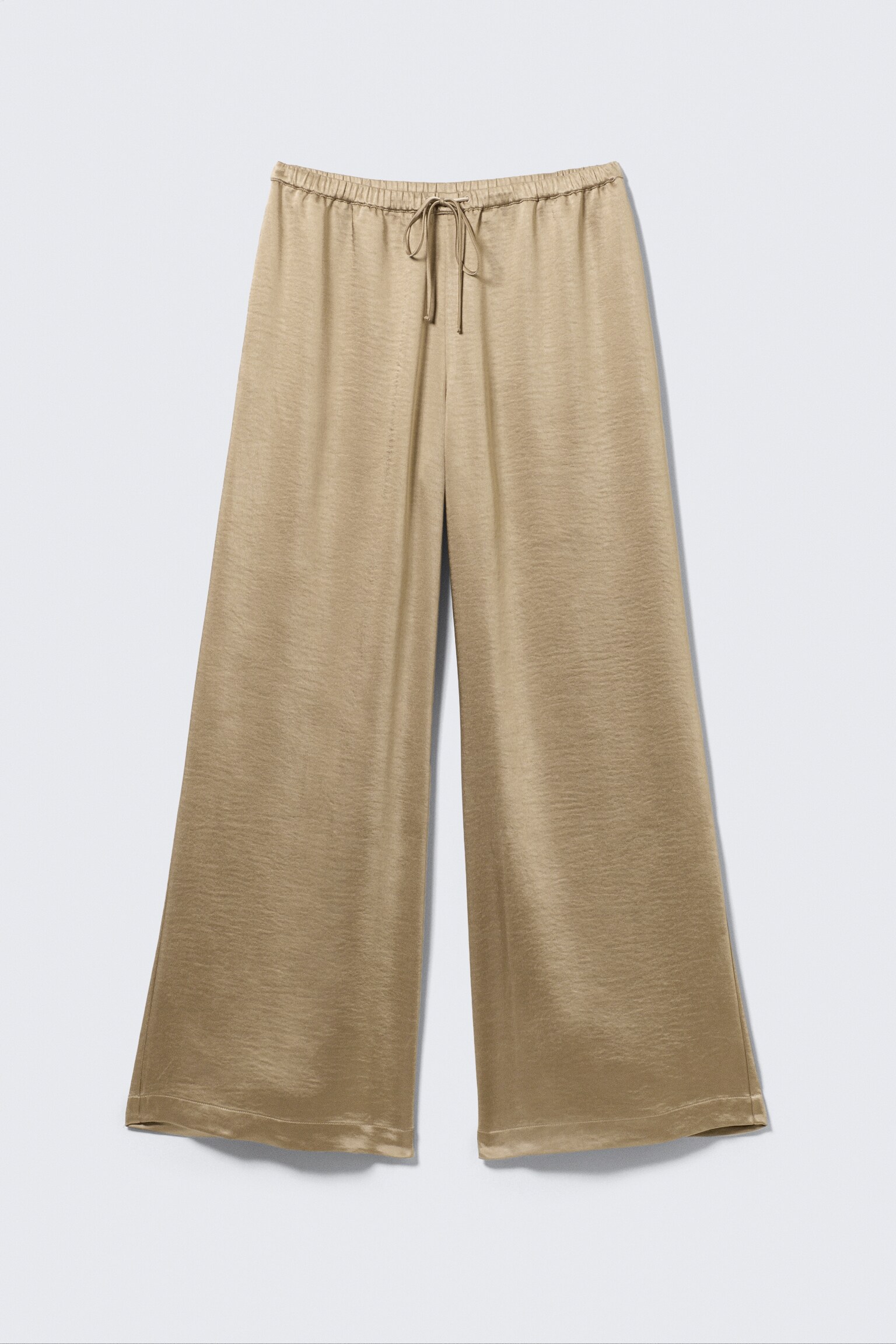 Pantalon de pyjama en satin délavé - Beige/Gris foncé délavé - 2