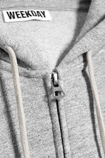 Light Dusty Grey Melange - Slim Fit Terry Zip Hoodie - 5