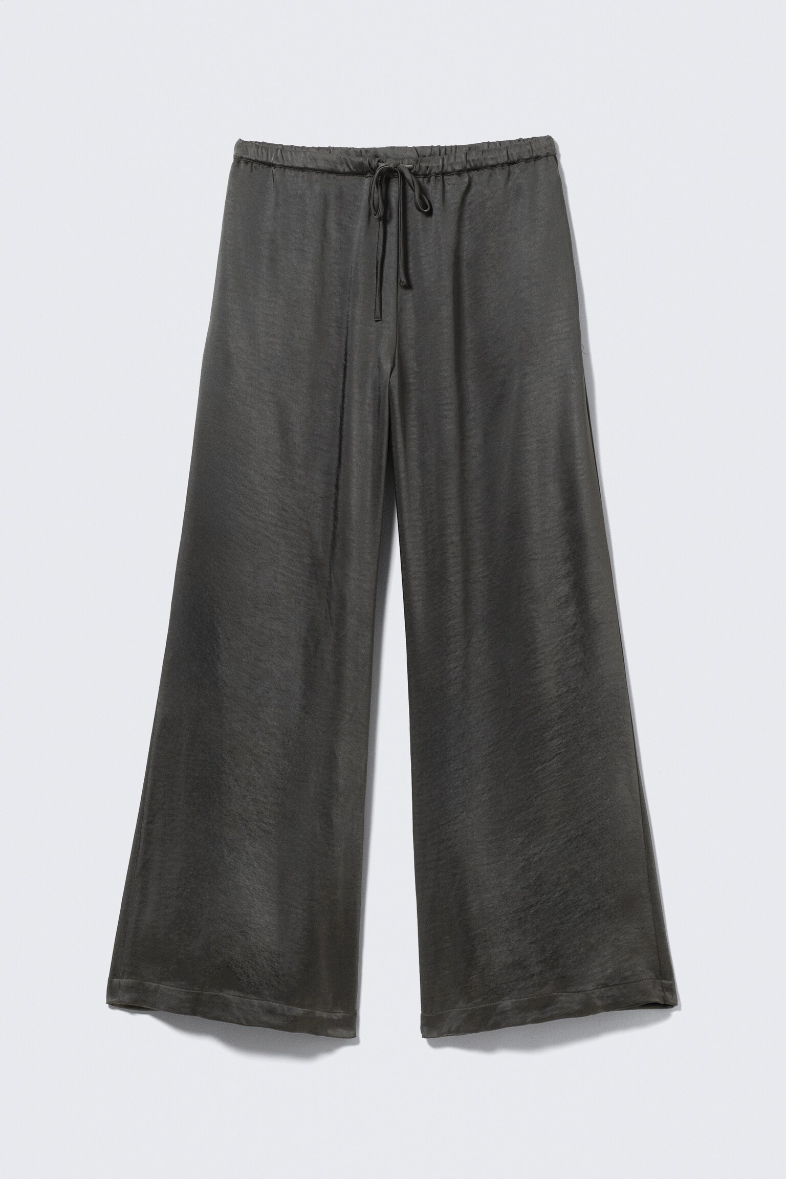 Pantalon de pyjama en satin délavé - Gris foncé délavé - 1