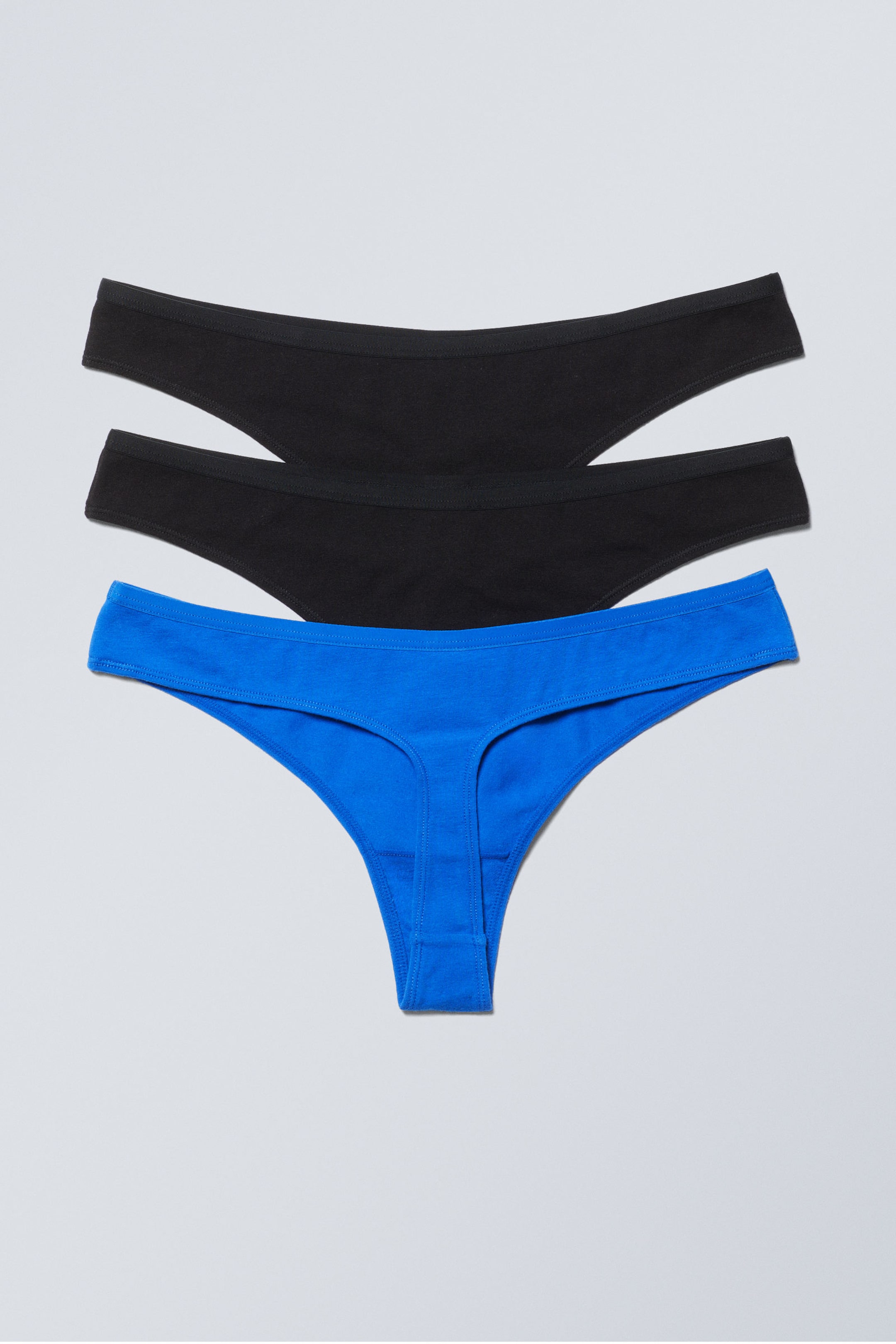 #35589B - 3-pack Low Waist Cotton Thongs - 2