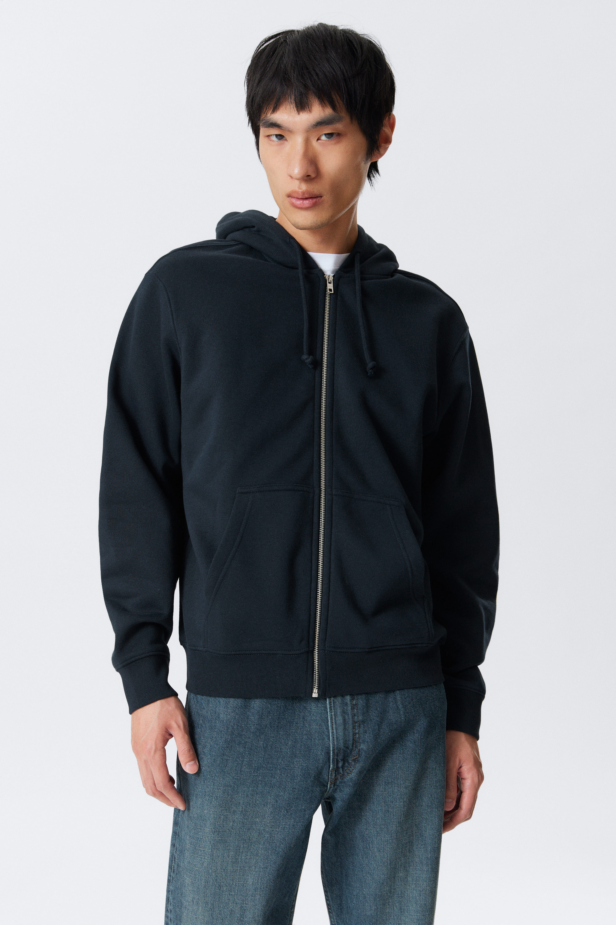 Navy Blue - Classic Zip Hoodie - 1