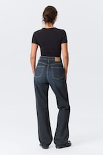 Angel Blue - Dark Blue - Rowe Super High Waisted Regular Straight Leg Jeans - 3