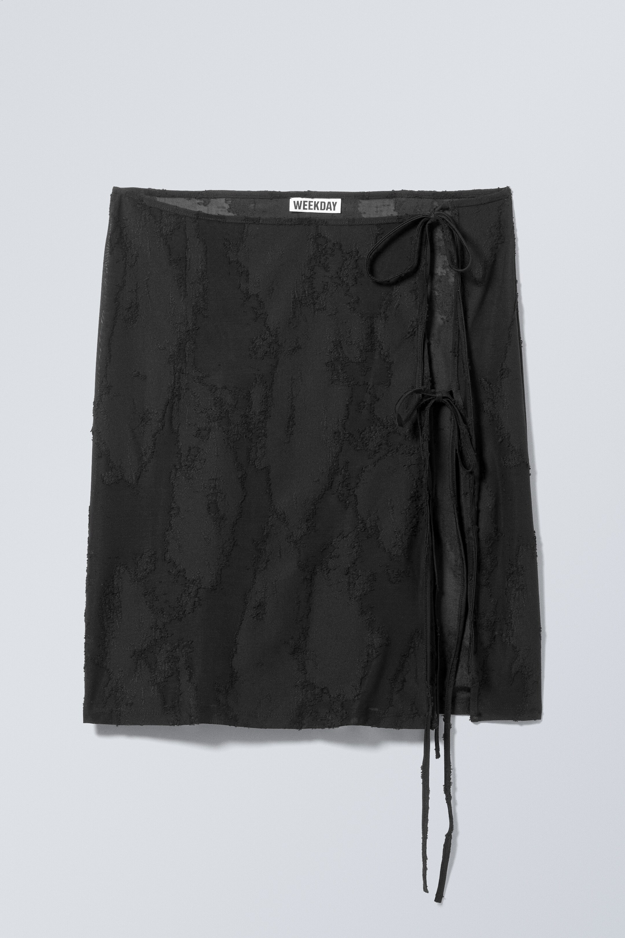 Größeres Bild ansehen: Jacquard-Rock mit Bindeverschluss - Schwarzes Jacquardmuster - Ladies | H&M DE 1