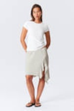 Helles Grau-Beige - Mehrlagiger Midirock - 0