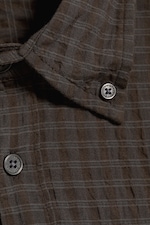 Checked Dark Brown - Boxy Structured Shirt - 4