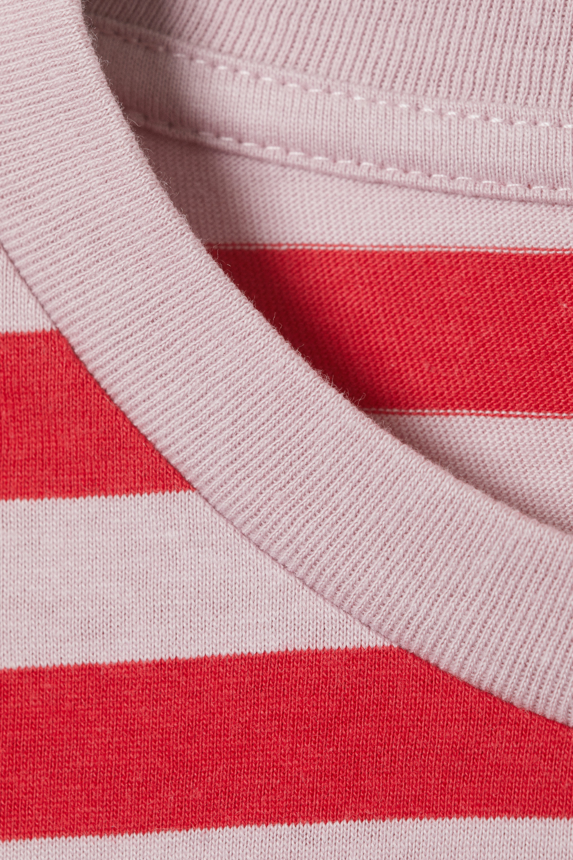 Red & Pink Stripes - Long-Sleeved Cotton T-shirt - 4