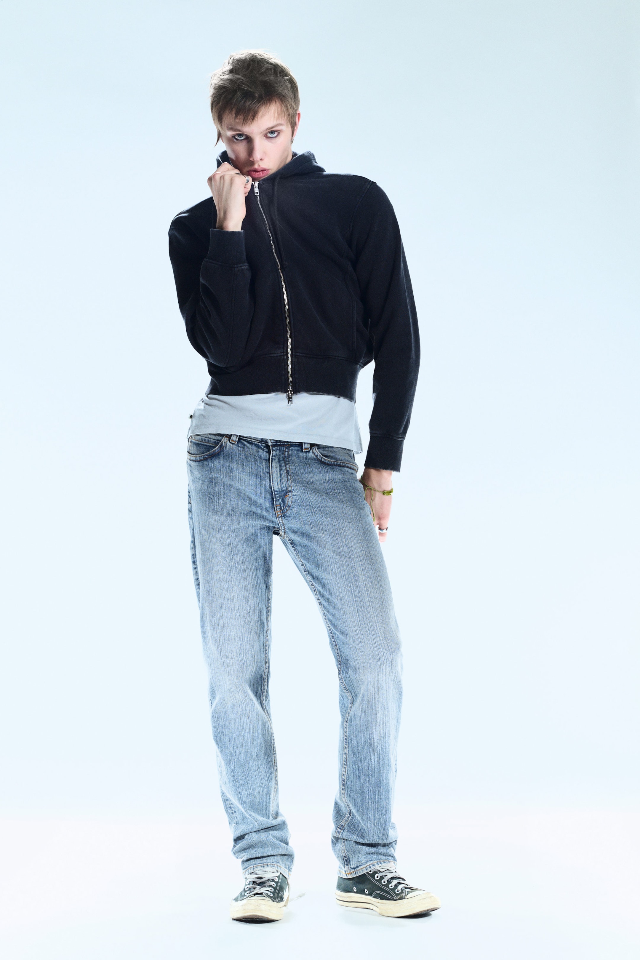 US Blue - Light Blue - Issue Low Waist Slim Tapered Jeans - 1