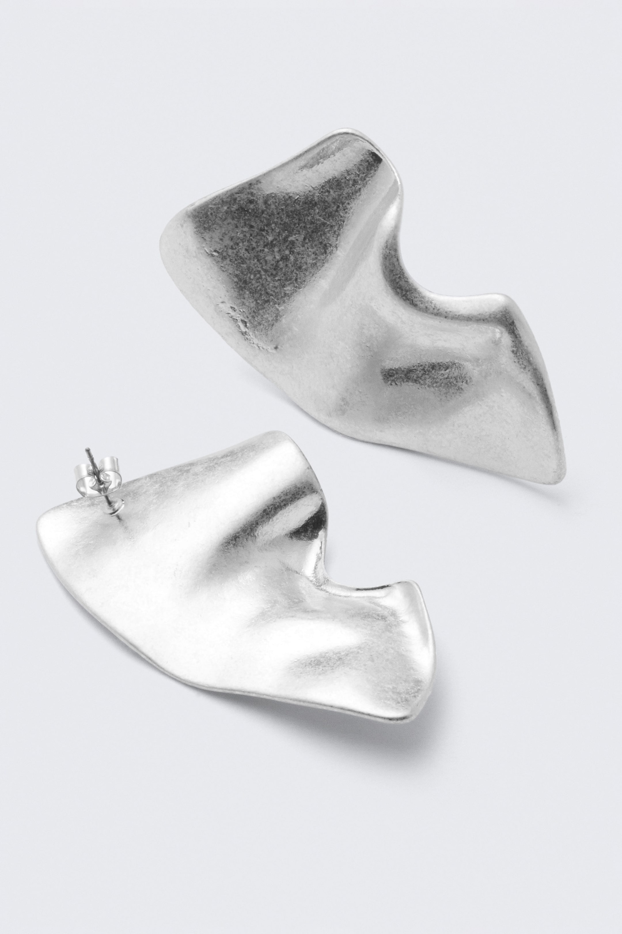Silver - Sculpted Earrings - 2