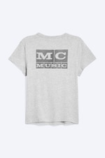 Grey Melange - T-shirt carré imprimé à manches courtes - 1