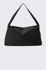 Zwart - Grote schoudertas van ripstop - 0