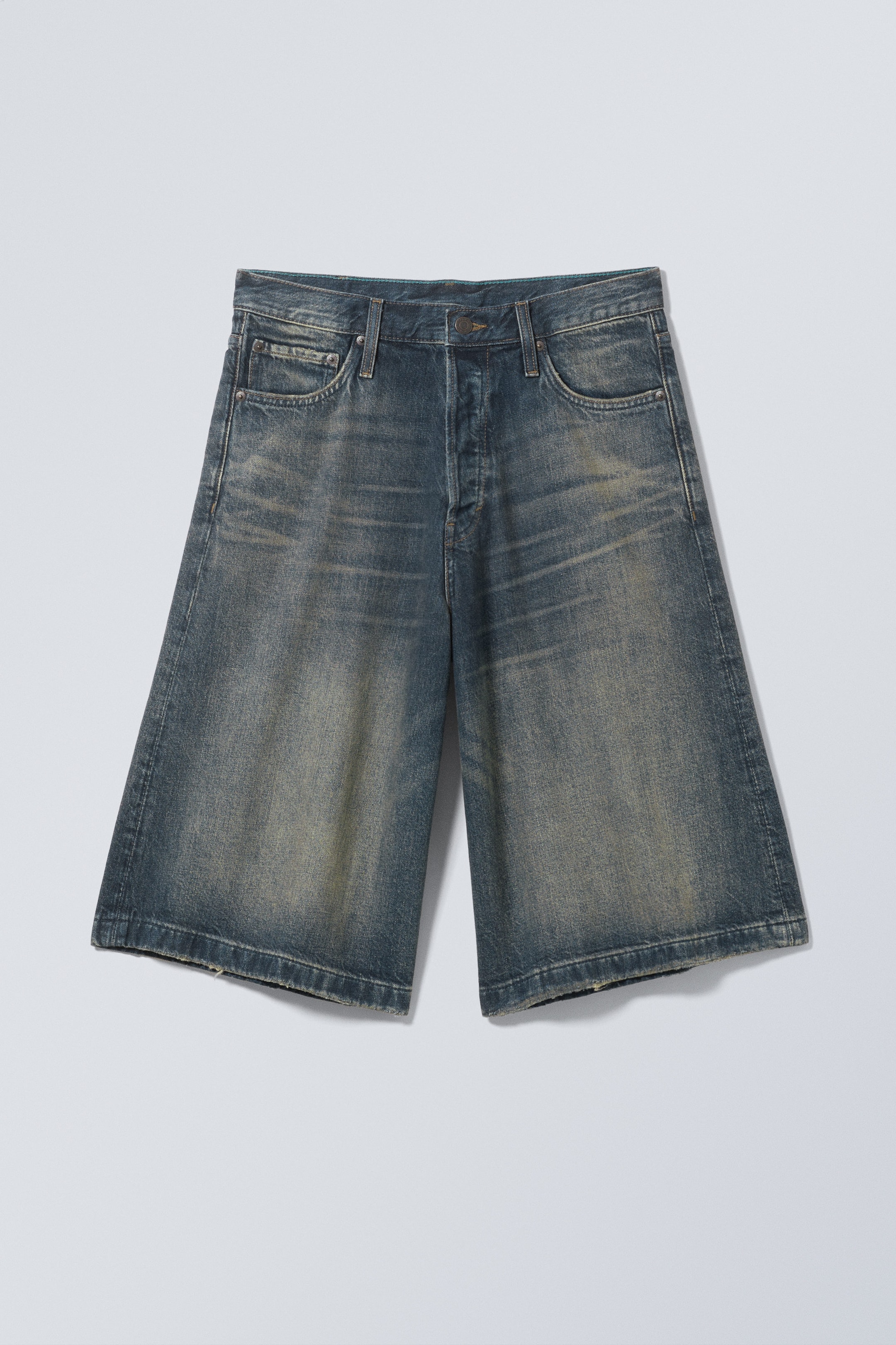 Baltic Blue – mørkeblå - Cosmos denimshorts med løs passform - 1