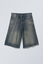 Baltic Blue – mørkeblå - Cosmos denimshorts med løs passform - 0