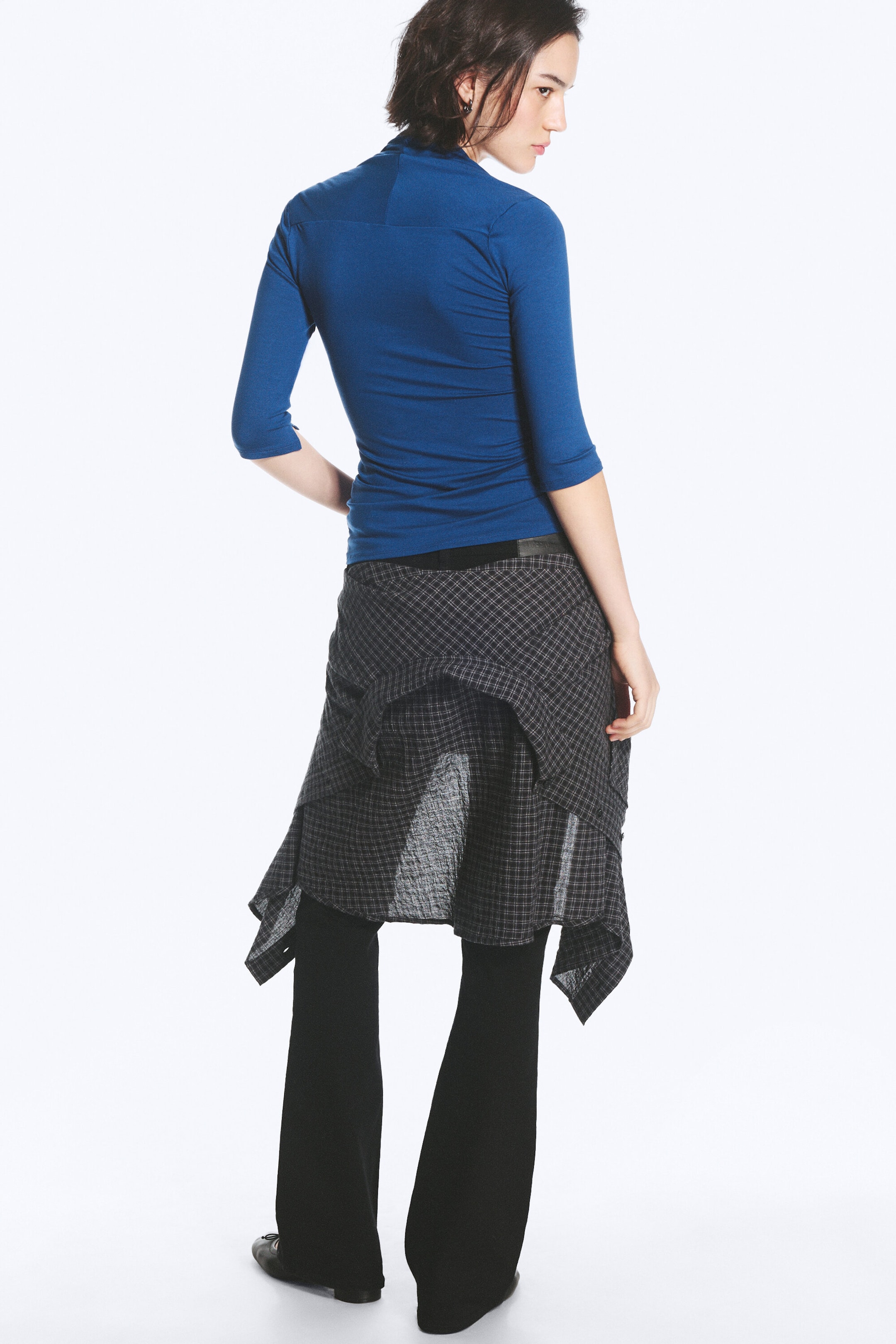 Bright Blue - Fitted Lyocell Bolero Top - 4