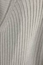 Light Grey Strokes - Rib Knit Zip Cardigan - 1