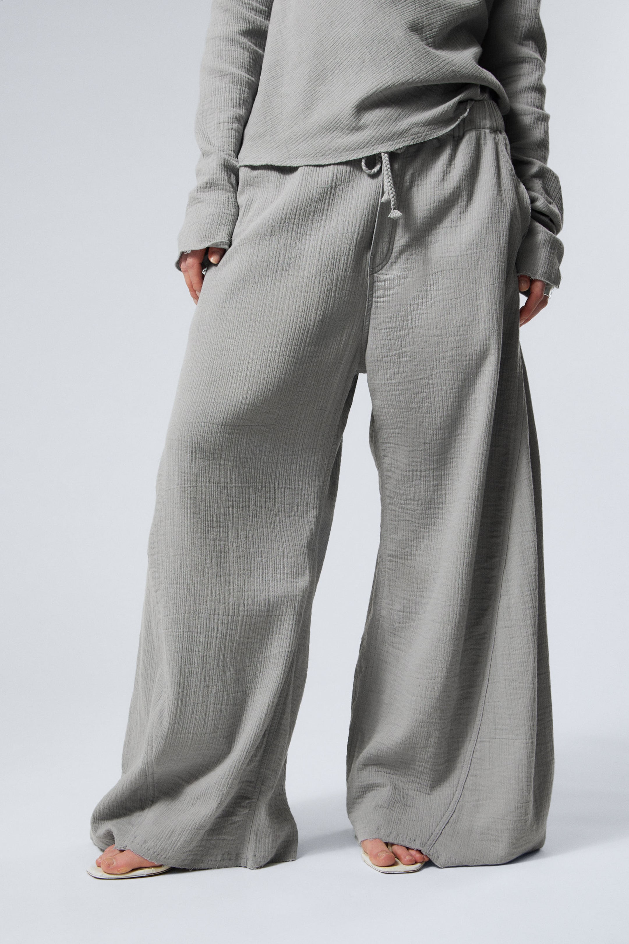 Dimgrå - Motion Low Waist Cotton Trousers - 4