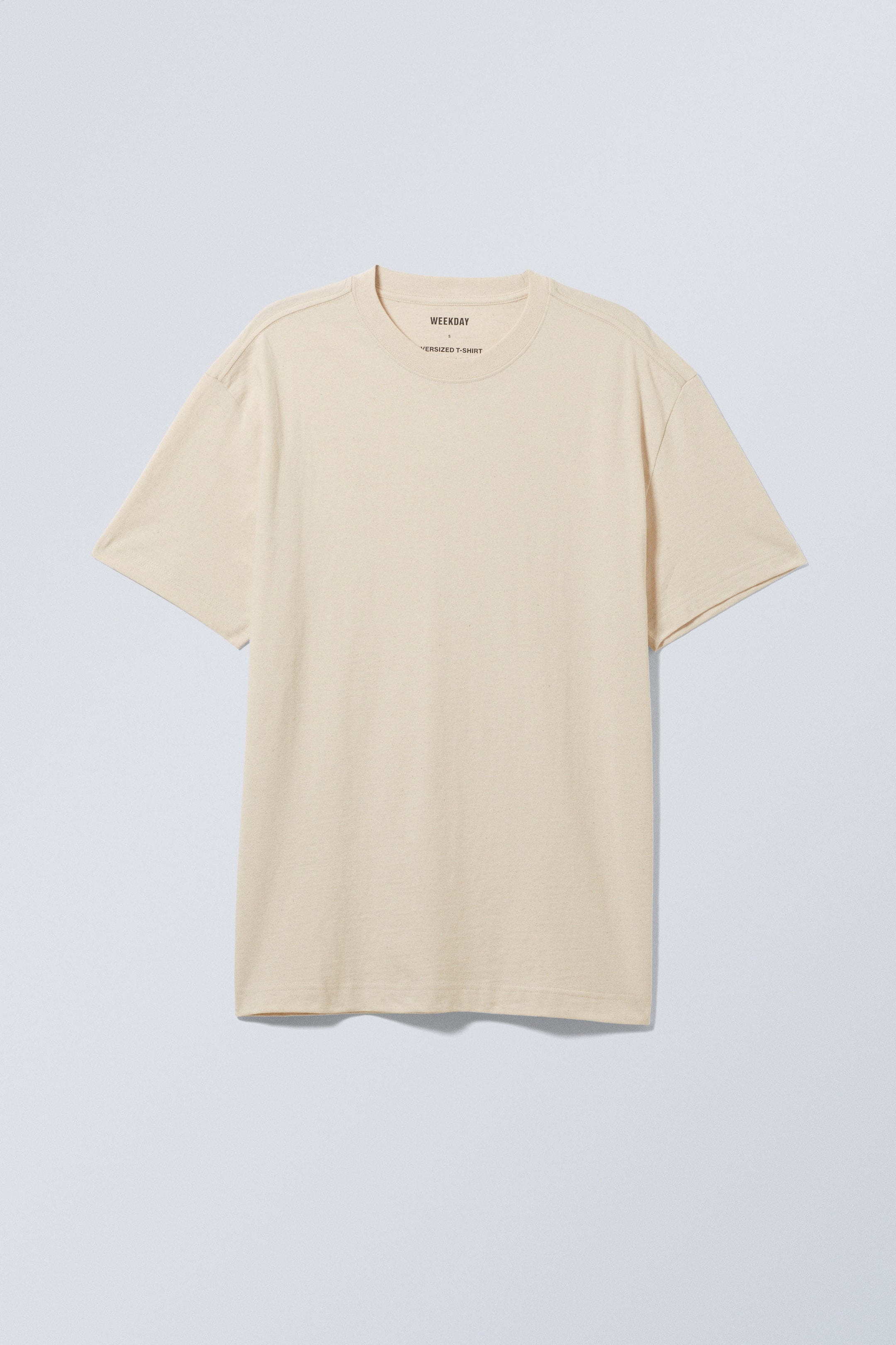 Oat Melange - Oversized Linen Mix T-Shirt - 0