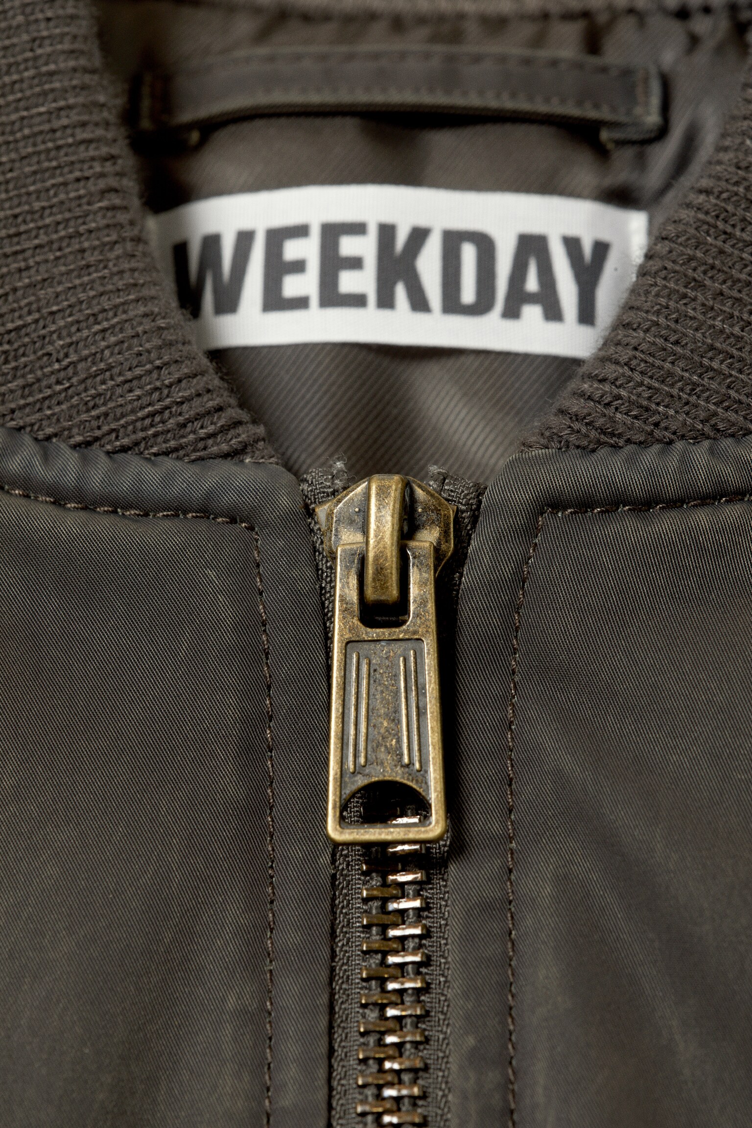 Oversized Twill Bomber Jacket - Dusty Mole/Dark Khaki Green - 4