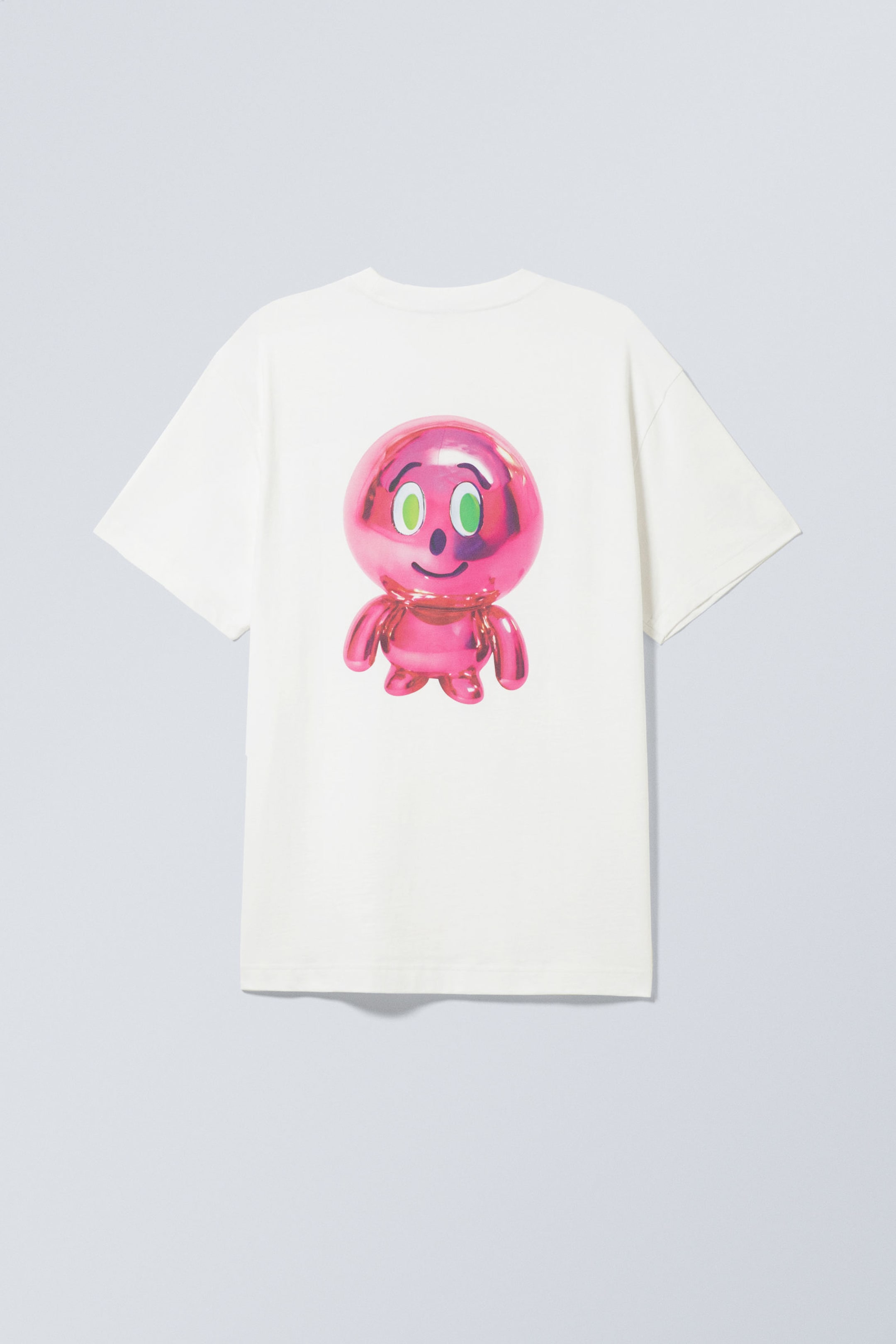 White - Shiny Guy - Oversized Graphic Printed T-shirt - 1