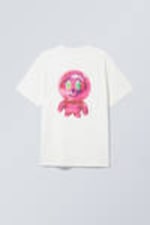 White - Shiny Guy - Oversized Graphic Printed T-shirt - 1