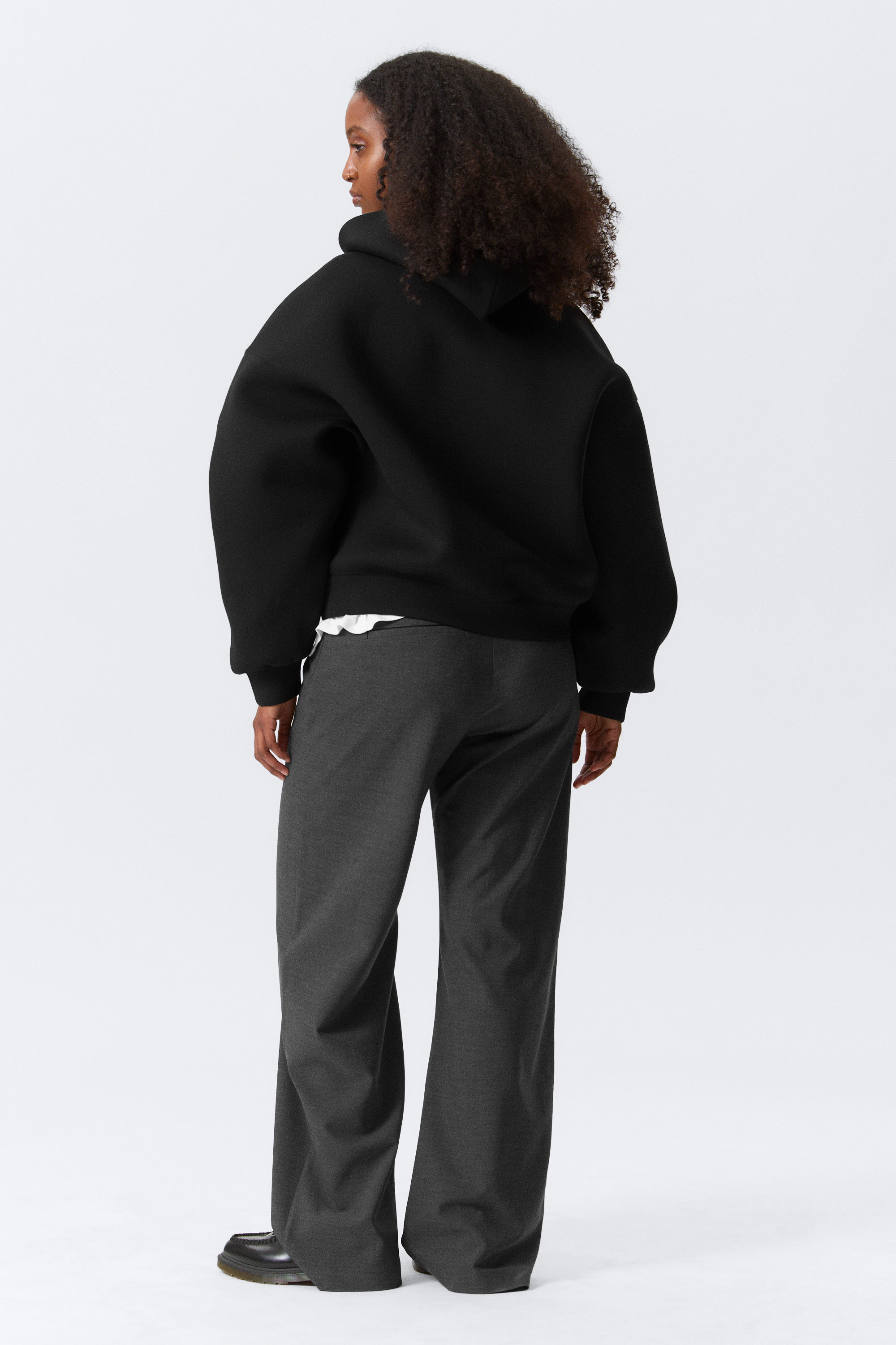 Black - Oversized Scuba Hoodie - 6