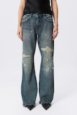 Arizona Worn - Medium Blue - Helix Low Rise Regular Flared Leg Jeans - 1