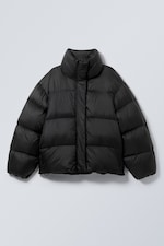 Black - Oversized Recycled Down Puffer Jacket - 0