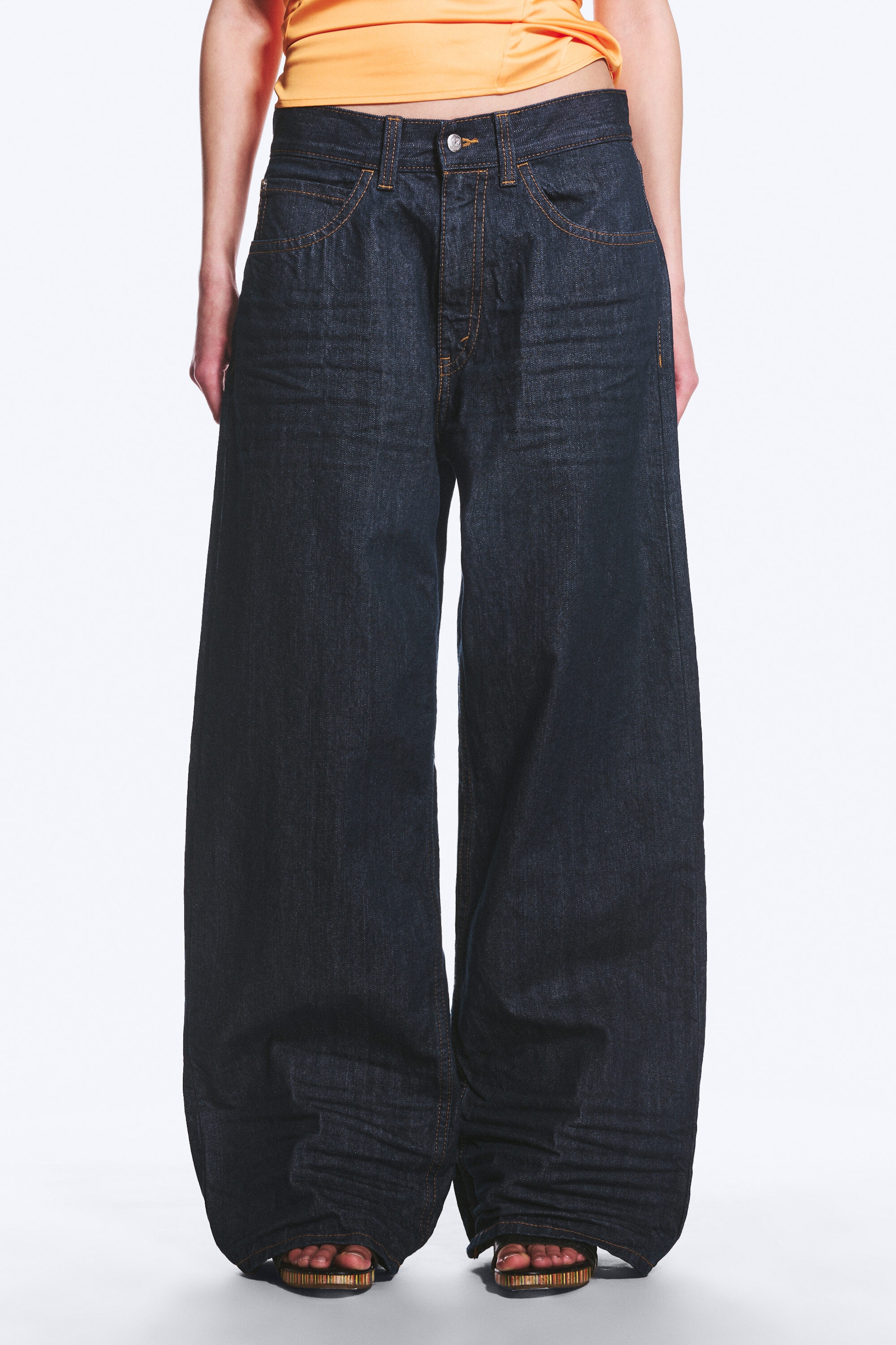 Extra Blue Rinse - Medium Blue - Looser Regular Waist Loose Straight Jeans - 2