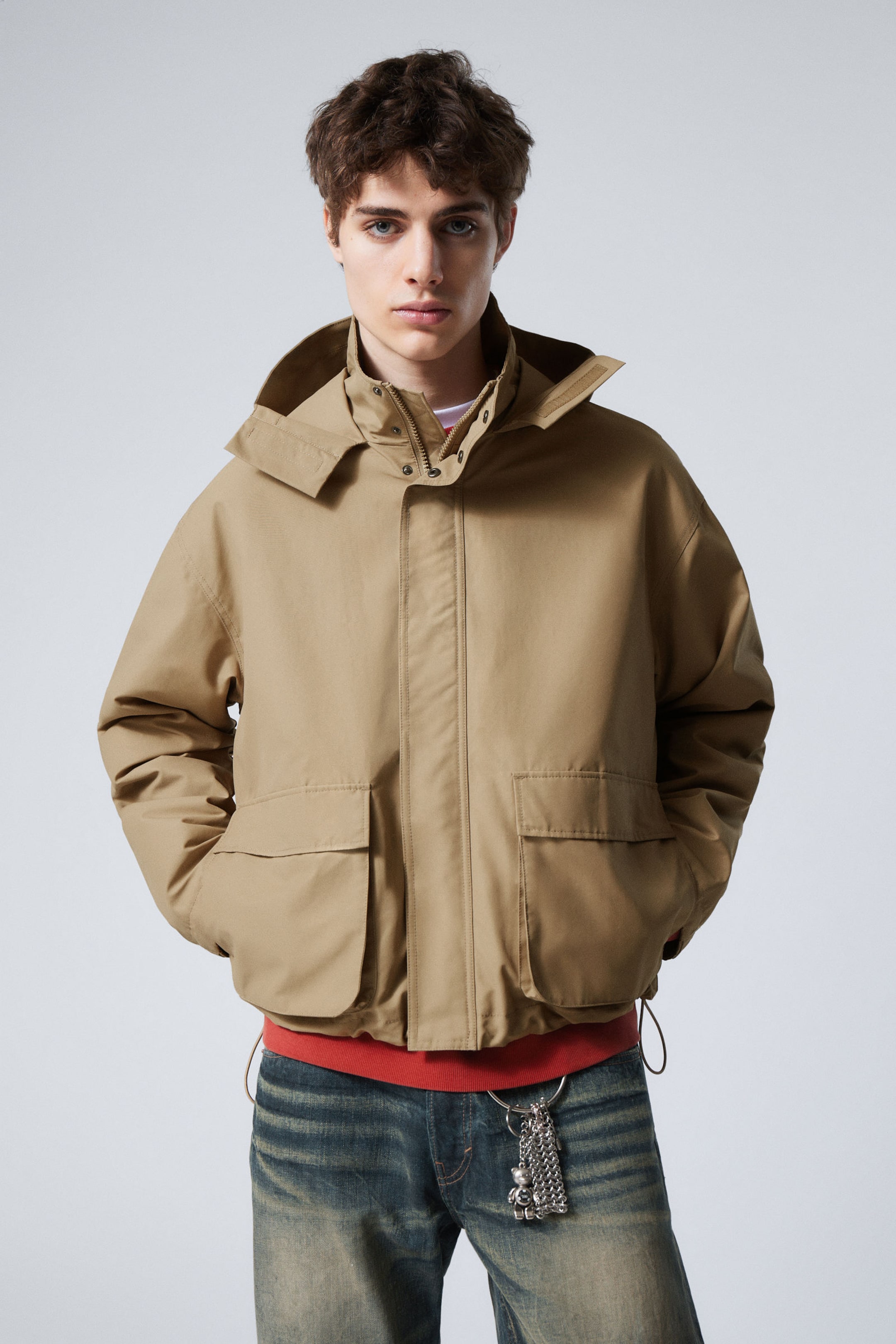 #91856F - Relaxed Fit Hooded Jacket - 1