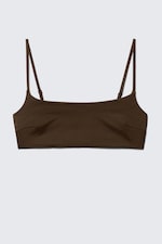 Marron foncé - Haut de bikini encolure dégagée - 3