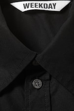 Zwart - Relaxed fit katoenen overhemd met korte mouwen - 1