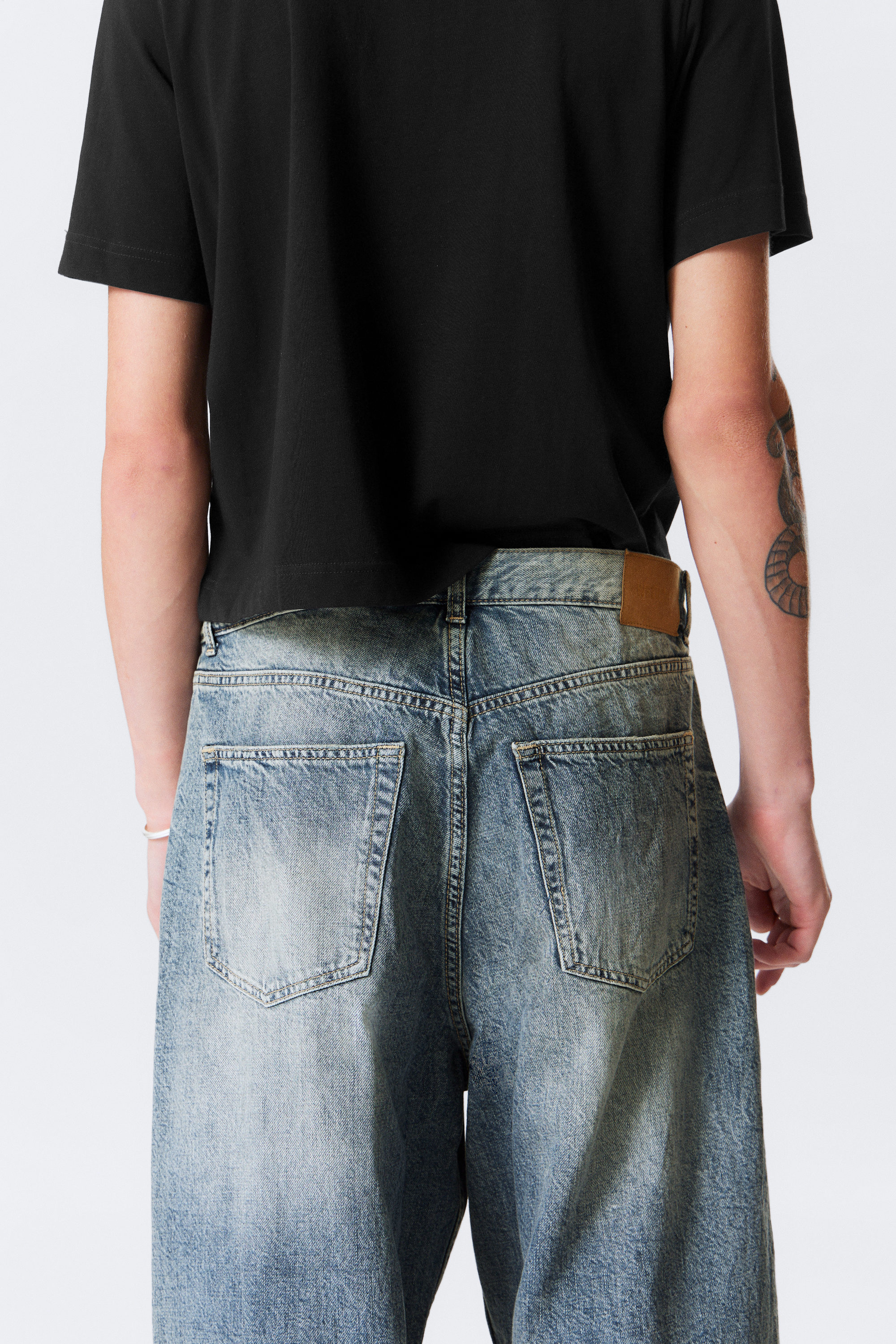 Torn Blue - Medium Blue - Astro Loose Baggy Leg Jeans - 3
