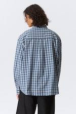 Checked Blue - Oversized Checked Shirt - 3