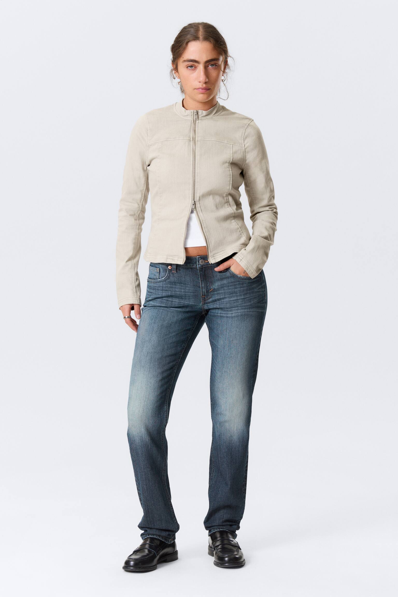 Дънки Neptune с ниска талия и прав крачол - Blue Hymn - Средно синьо/Black Rinse - Черно - 1