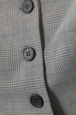 Checked Dark Mole - Square Neck Waistcoat Top - 1