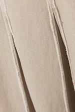 Light Beige - Sleeveless Linen-Blend Panelled Maxi Dress - 5