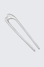 Silvergrå - Skulptural hårnål i metall - 1