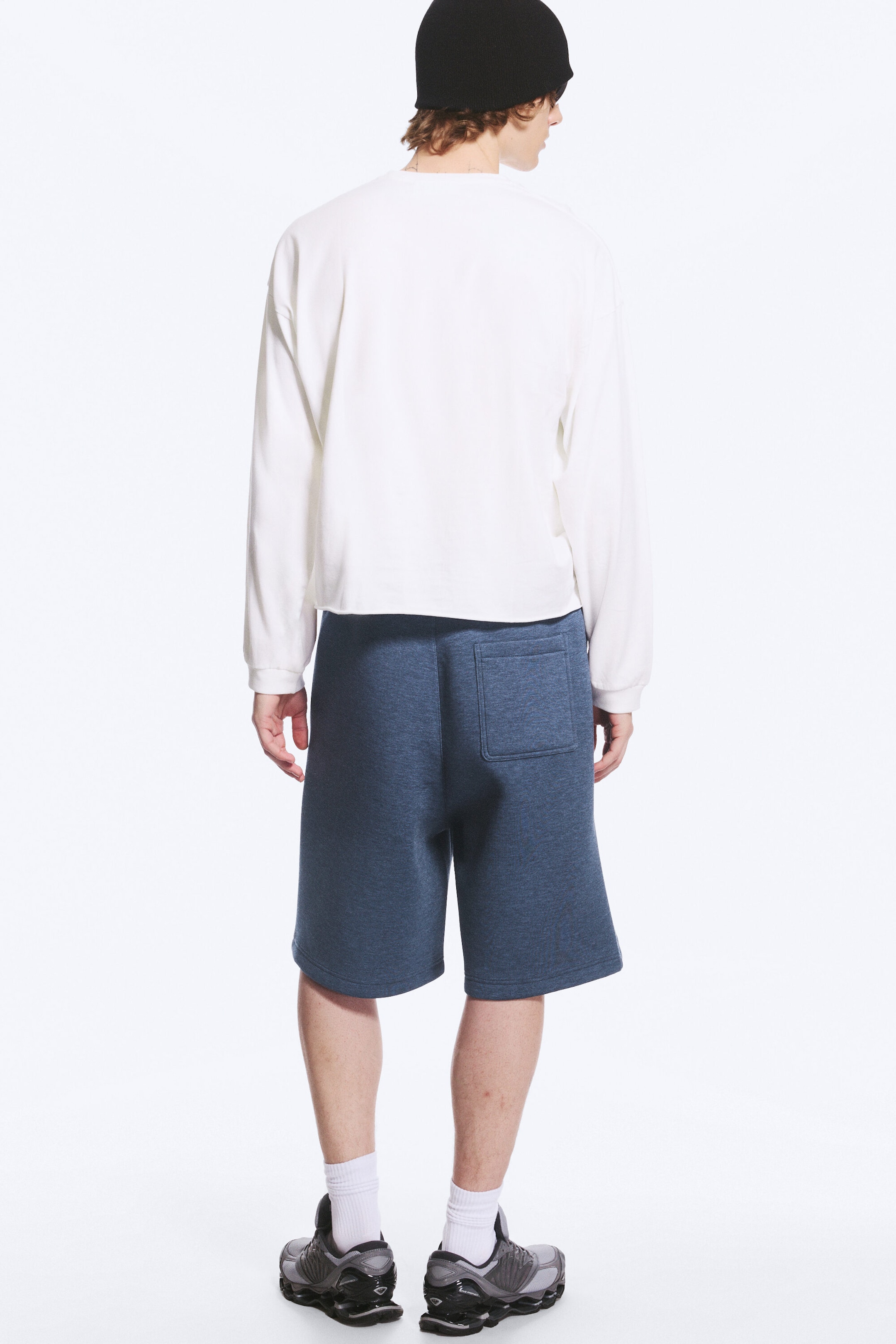 Dark Blue - Loose Fit Scuba Shorts - 10