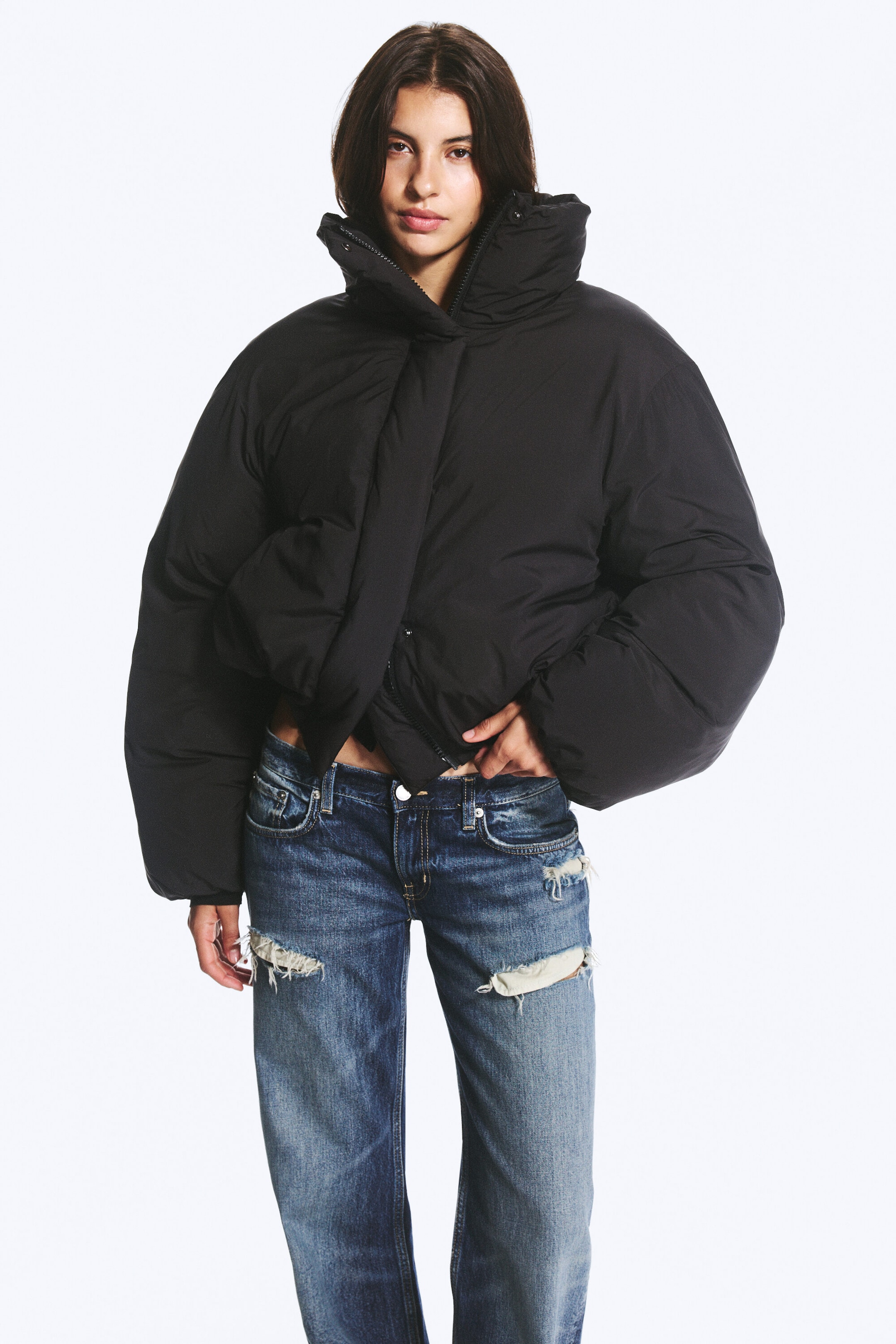 Black - Clean puffer jacket - 3