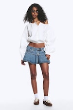Dusty White - Balloon Sleeve Blouse - 1