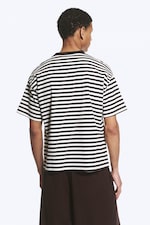 White & Dark Brown Stripes - Loose Boxy T-shirt - 2
