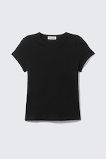 Black - Slim Short-Sleeved V-neck T-shirt - 3