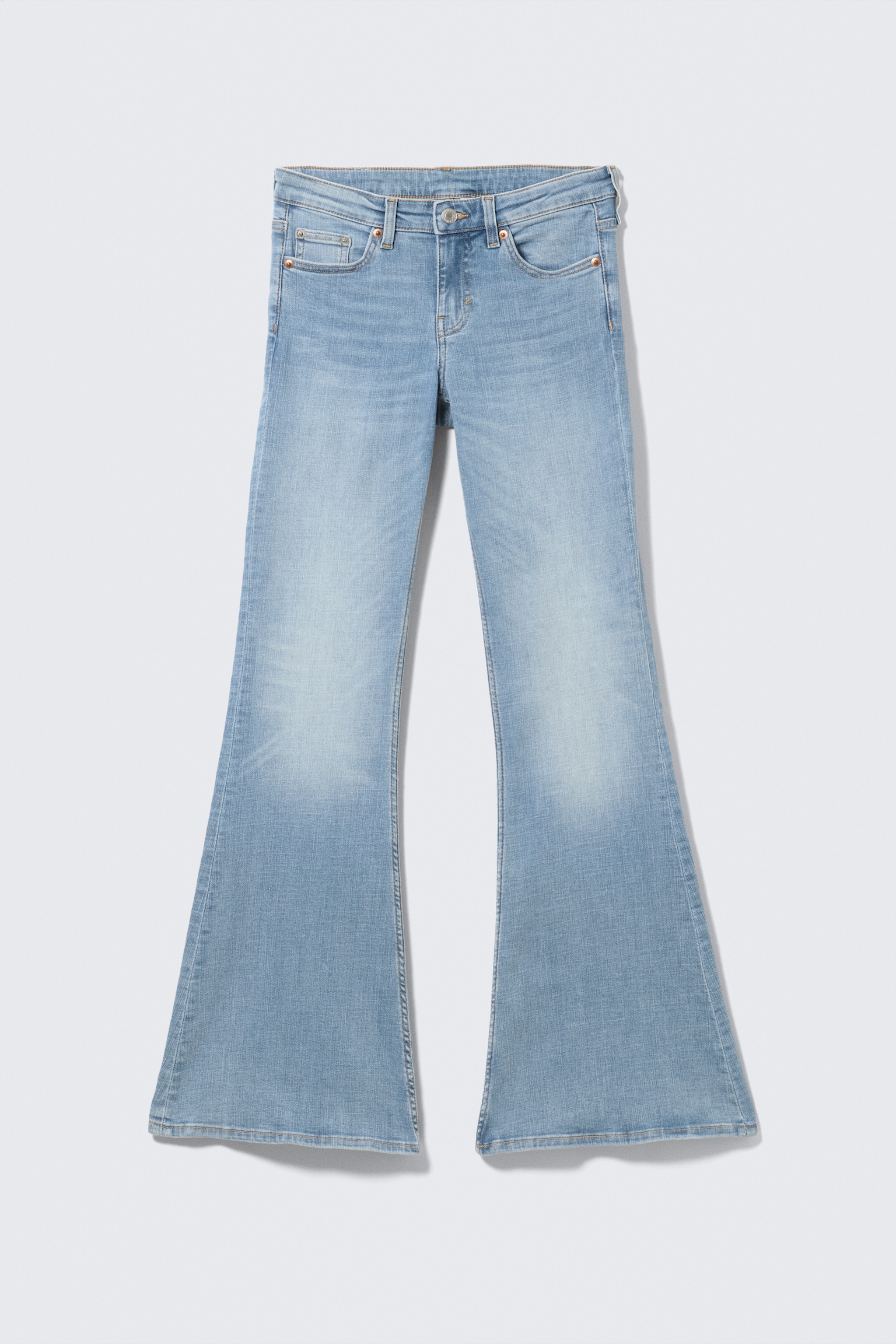 Katsumi Low Rise Slim Flared Leg Jeans - Climb Blue - Light Blue/Peak Blue - Medium Blue/Desert Blue - Dark Blue/Board Blue - Medium Blue - 2