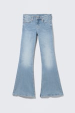 Climb Blue - Ljusblå - Katsumi low waist slim flared leg jeans - 5